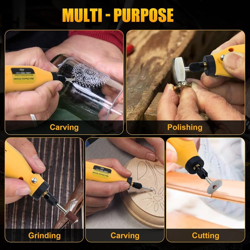APATB Cordless Rotary Tool Kit for DEWALT 20V Max Battery, 6-Speed with 25 Accessories, Multi-Purpose Power Rotary Tool for Sanding, Polishing, Drilling, Etching, Engraving, DIY Crafts (No Battery) - Image 5